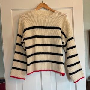 Striped Cream and Black Sweater